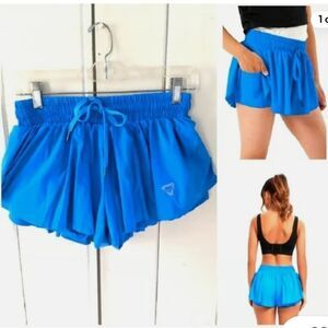 Women's Blue Athletic Shorts line large‎